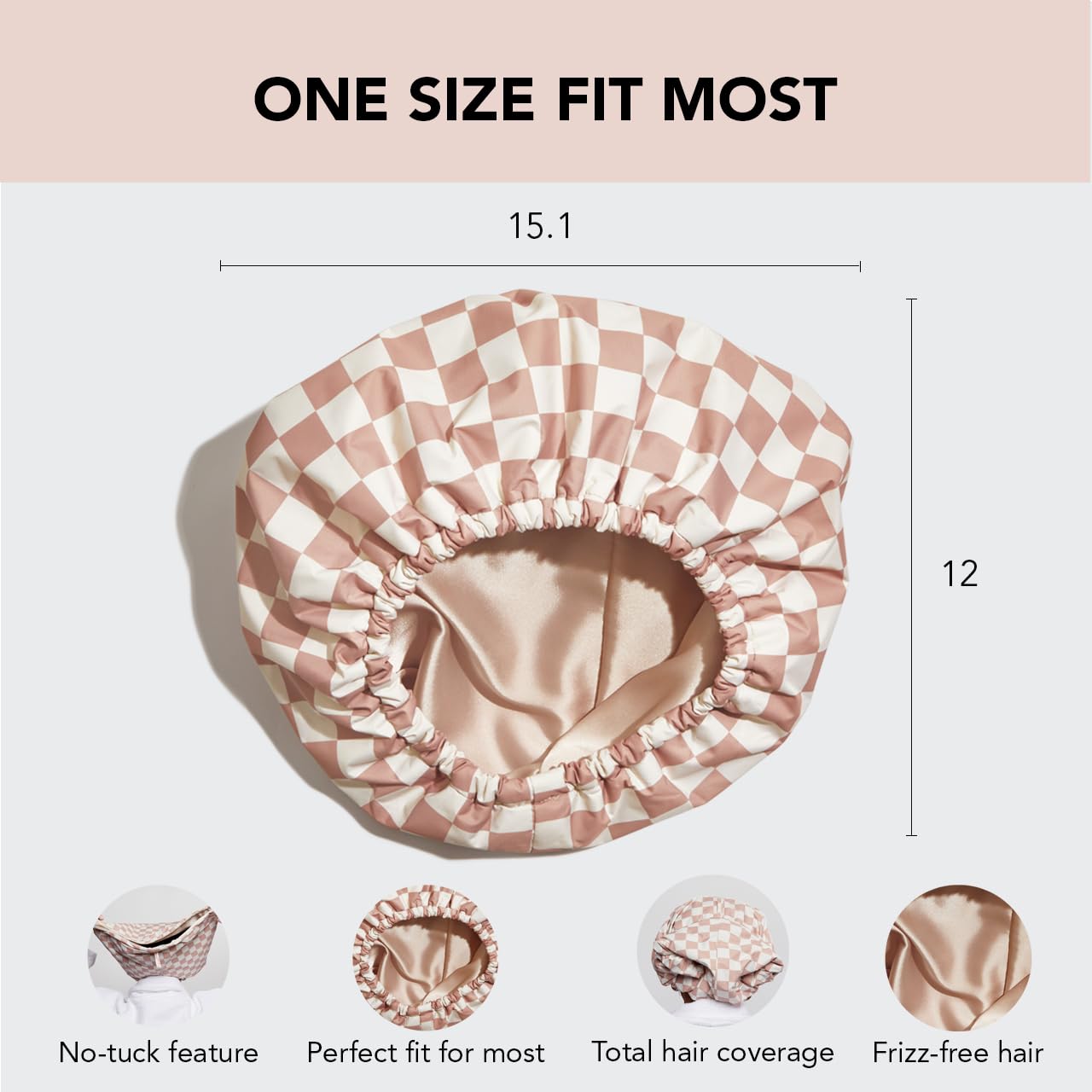Luxury Satin Lined Shower Cap