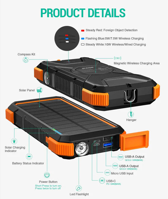 Solar Power Bank – Reliable Power Anytime, Anywhere
